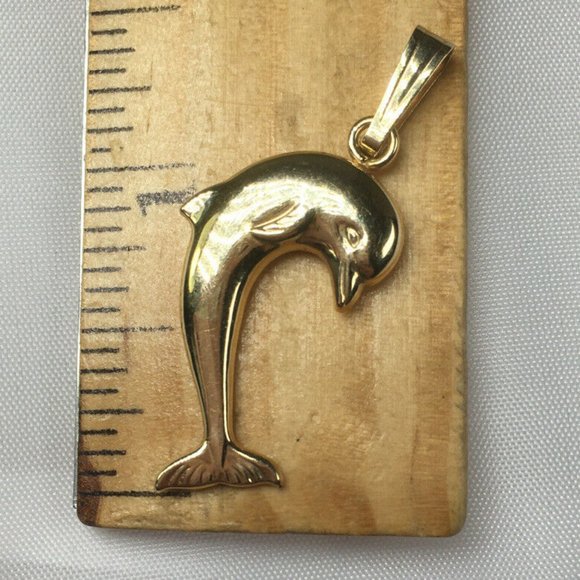 Dolphin Pendant 14K Gold 1.2 Gm - Picture 9 of 11